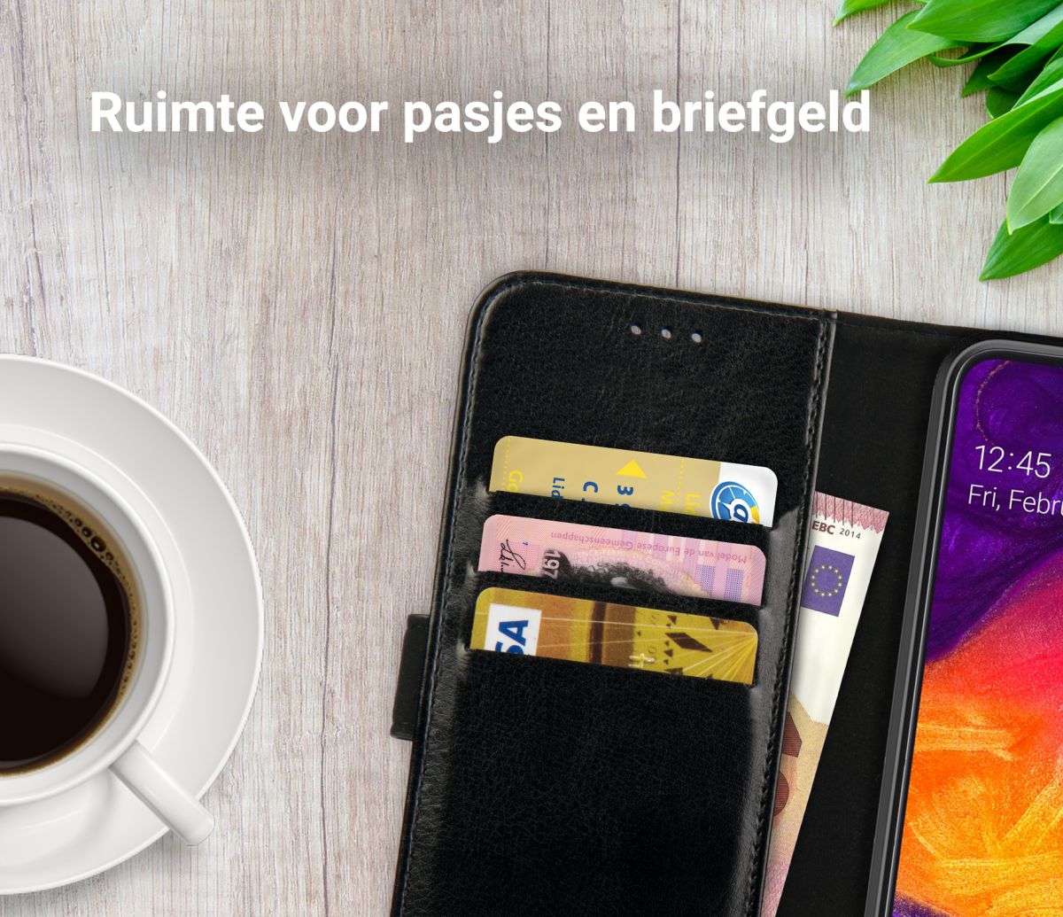 Rosso Element Samsung Galaxy A50 Hoesje Book Cover Zwart afbeelding 11