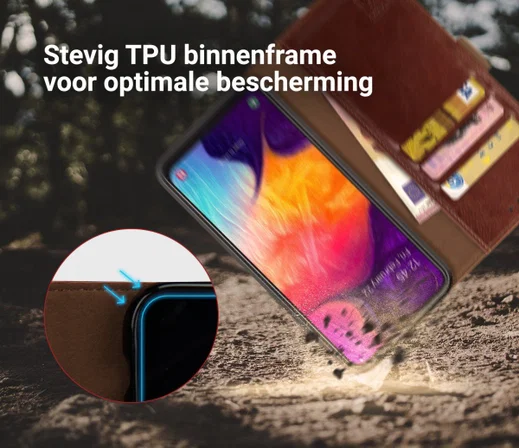 Rosso Element Samsung Galaxy A50 Hoesje Book Cover Bruin afbeelding 6