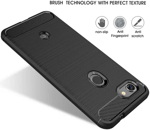 Google Pixel 3A Geborsteld TPU Hoesje Zwart afbeelding 4