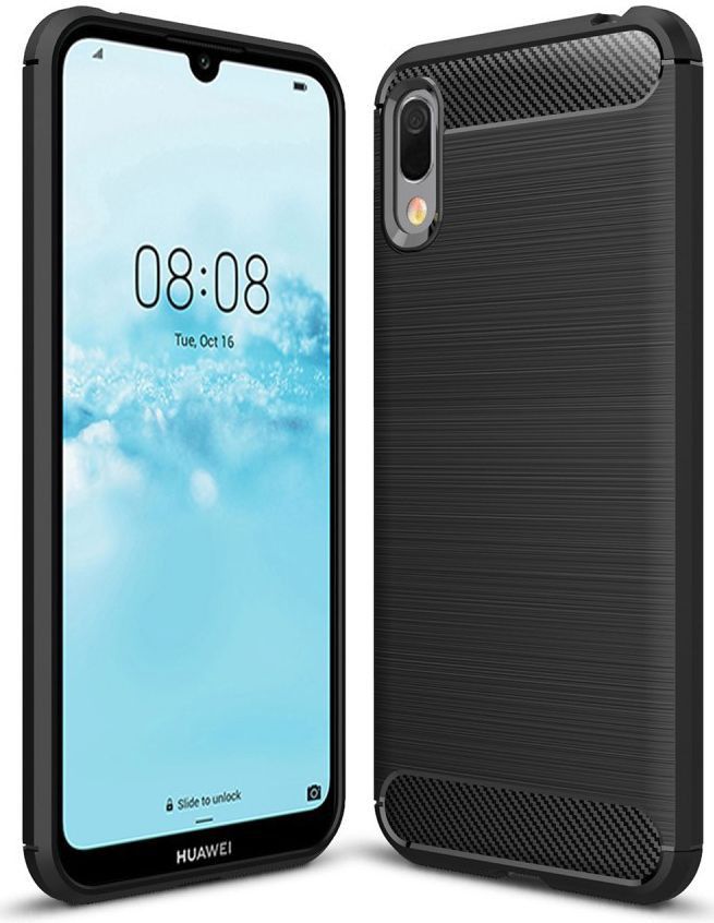 Huawei Y6s / Y6 (2019) Hoesje Geborsteld TPU Zwart afbeelding 1