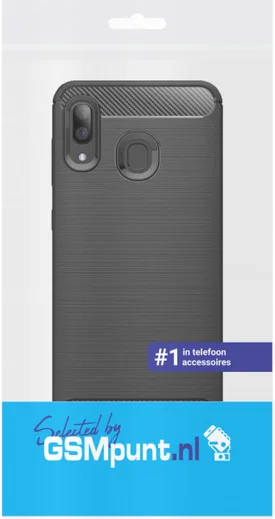 Samsung Galaxy A40 Geborsteld TPU Hoesje Blauw afbeelding 4