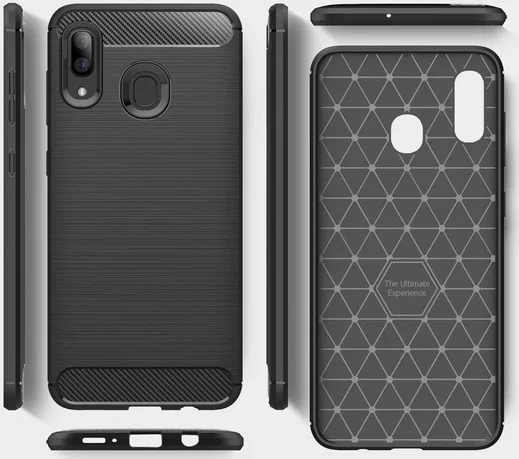 Samsung Galaxy A40 Geborsteld TPU Hoesje Blauw afbeelding 5