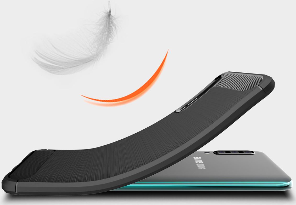 Samsung Galaxy A50 Geborsteld TPU Hoesje Zwart afbeelding 9