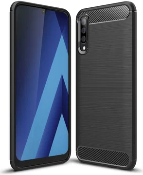 Samsung Galaxy A50 Geborsteld TPU Hoesje Zwart