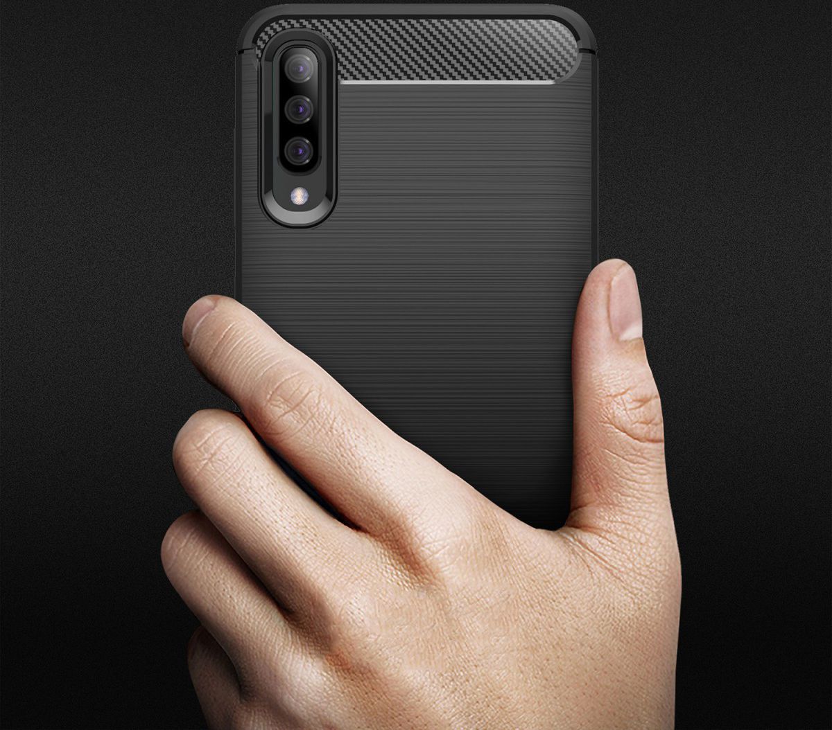 Samsung Galaxy A50 Hoesje Geborsteld TPU Blauw afbeelding 4