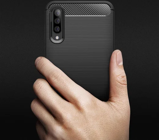Samsung Galaxy A50 Hoesje Geborsteld TPU Blauw afbeelding 4