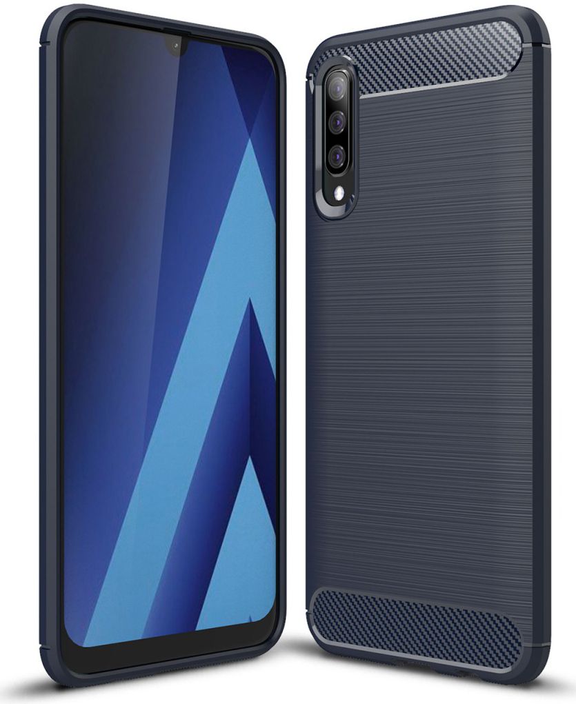 Samsung Galaxy A50 Hoesje Geborsteld TPU Blauw afbeelding 1