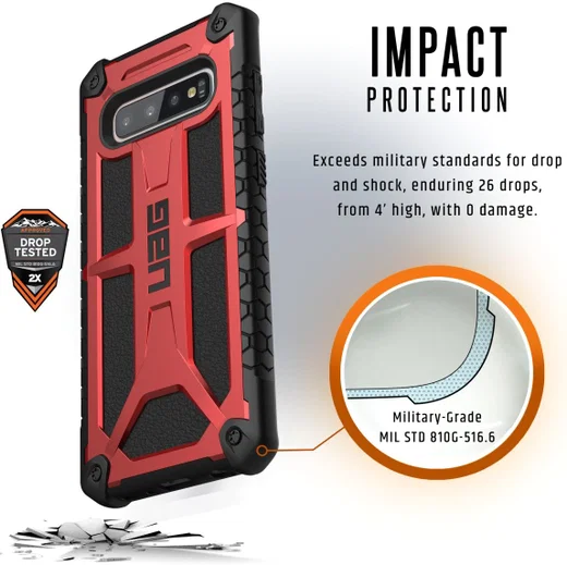 Urban Armor Gear Monarch Hoesje Samsung Galaxy S10 Plus Crimson afbeelding 4
