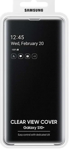 Samsung Galaxy S10 Plus Clear View Cover Zwart afbeelding 5