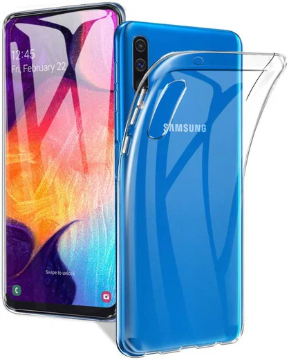Samsung Galaxy A50 Hoesje Dun TPU Transparant afbeelding 1