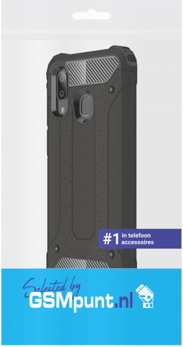 Samsung Galaxy A40 Hoesje Shock Proof Hybride Back Cover Zwart afbeelding 4