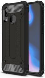 Samsung Galaxy A40 Hoesje Shock Proof Hybride Back Cover Zwart afbeelding