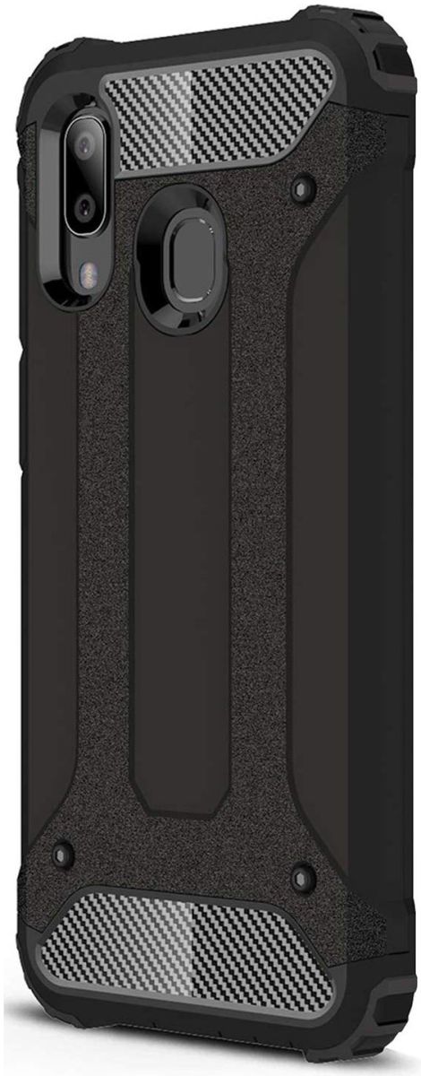 Samsung Galaxy A40 Hoesje Shock Proof Hybride Back Cover Zwart afbeelding 2