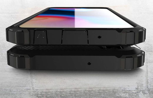 Samsung Galaxy A40 Hoesje Shock Proof Hybride Back Cover Zwart afbeelding 5