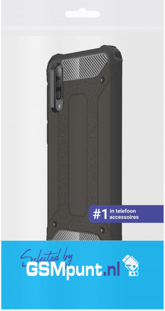 Samsung Galaxy A50 Hoesje Shock Proof Hybride Back Cover Zwart afbeelding 2