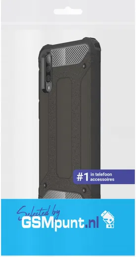 Samsung Galaxy A50 Hoesje Shock Proof Hybride Back Cover Zwart afbeelding 2