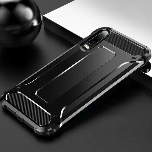 Samsung Galaxy A50 Hoesje Shock Proof Hybride Back Cover Zwart afbeelding 5