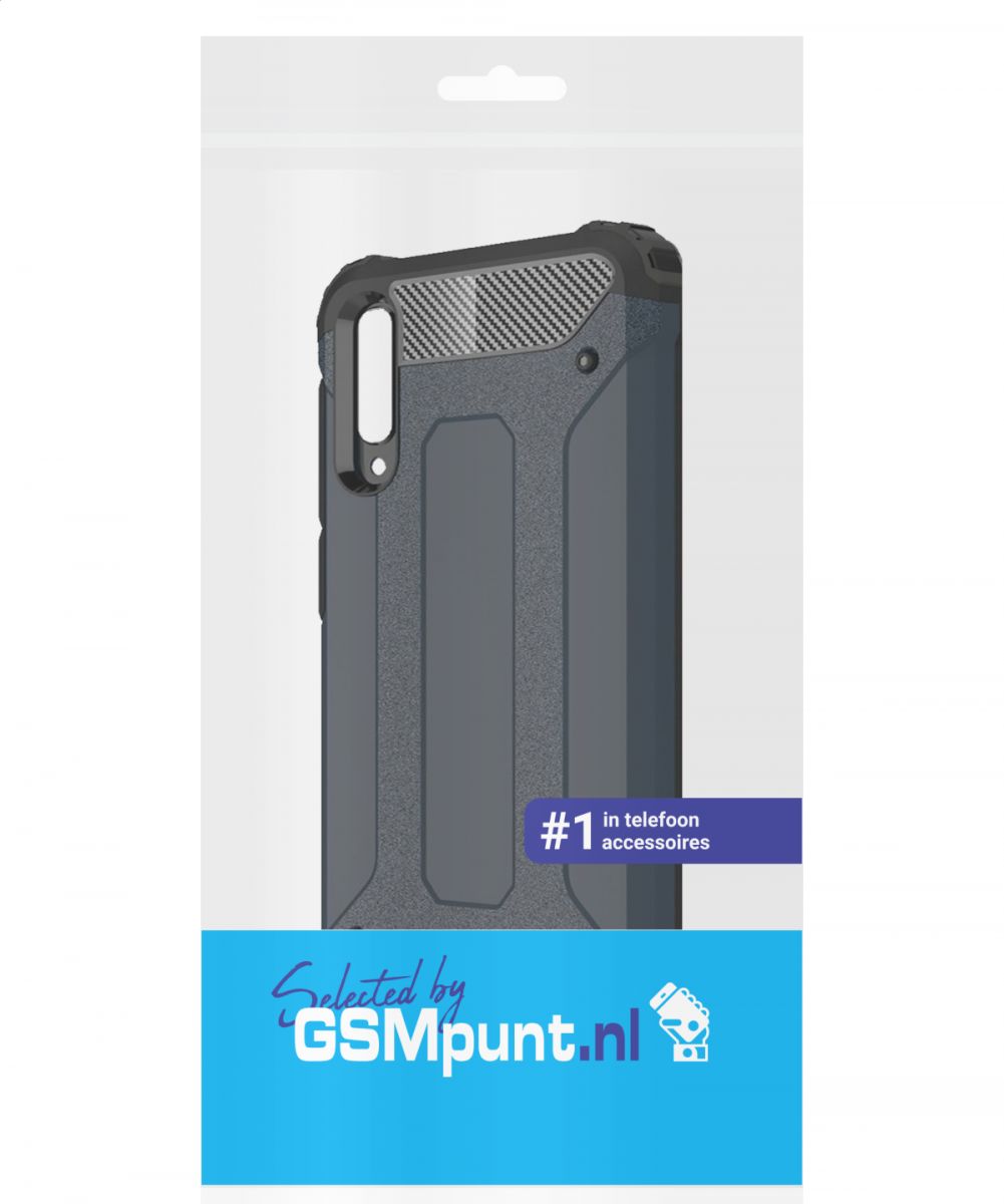 Samsung Galaxy A50 Hoesje Shock Proof Hybride Back Cover Donker Blauw afbeelding 2