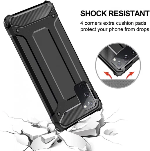 Samsung Galaxy A50 Hoesje Shock Proof Hybride Back Cover Donker Blauw afbeelding 8