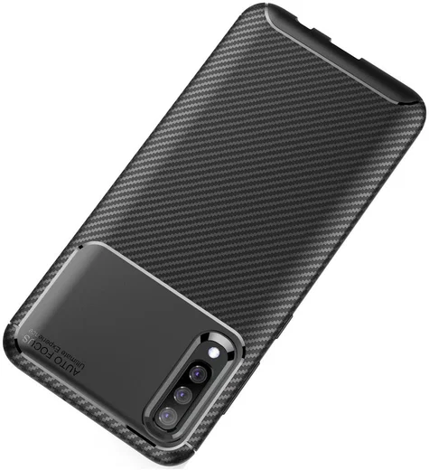 Samsung Galaxy A50 Hoesje Geborsteld Carbon Zwart afbeelding 10