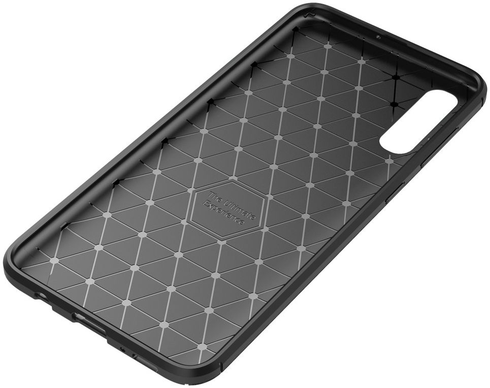 Samsung Galaxy A50 Hoesje Geborsteld Carbon Zwart afbeelding 11