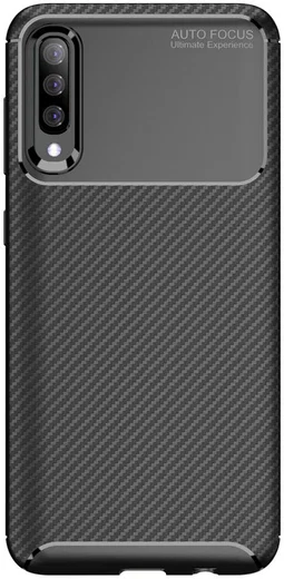 Samsung Galaxy A50 Hoesje Geborsteld Carbon Zwart afbeelding 6