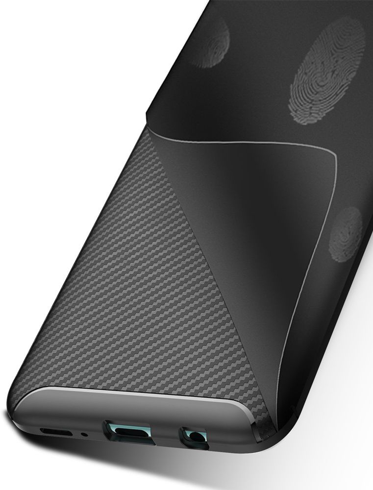 Samsung Galaxy A50 Hoesje Geborsteld Carbon Zwart afbeelding 9