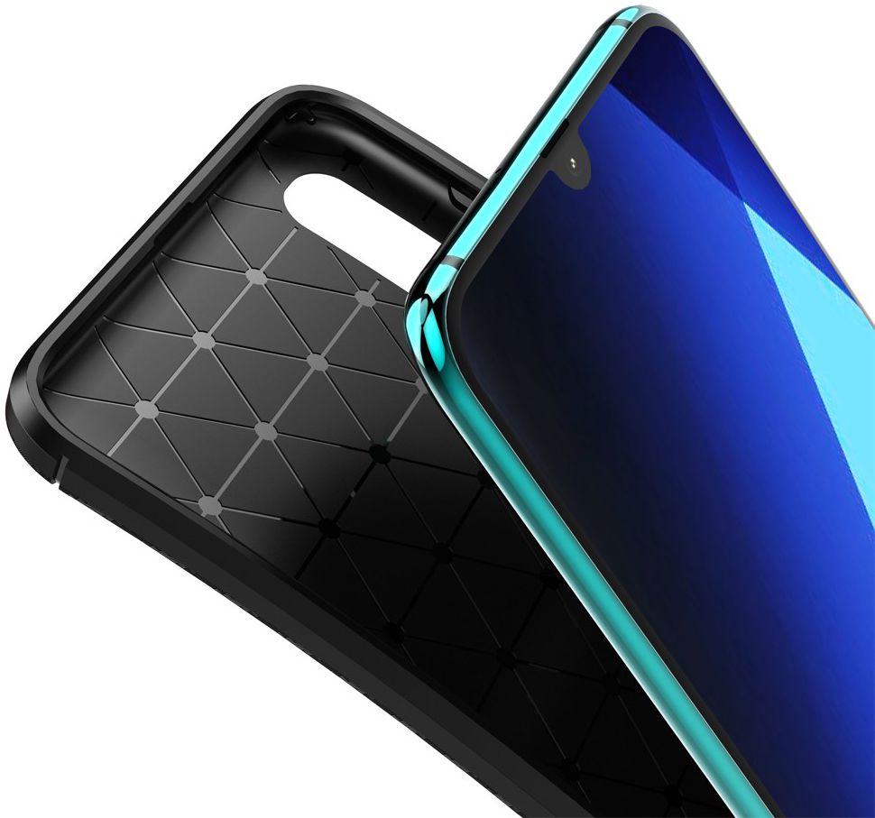 Samsung Galaxy A50 Hoesje Geborsteld Carbon Blauw afbeelding 5