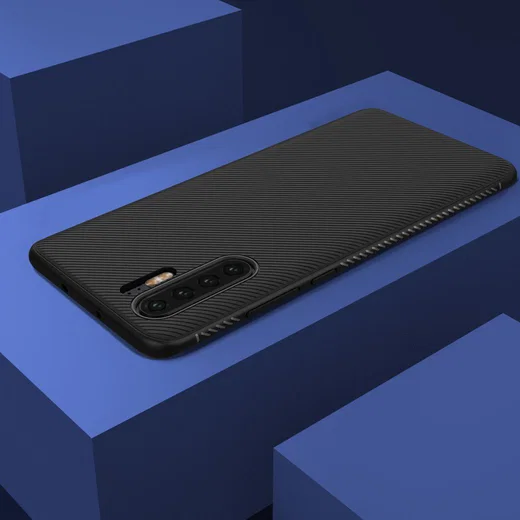 Huawei P30 Pro Twill Slim Texture Back Cover Zwart afbeelding 11