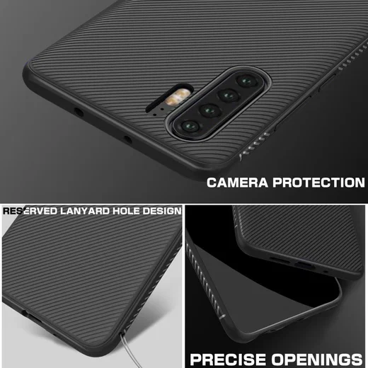 Huawei P30 Pro Twill Slim Texture Back Cover Zwart afbeelding 8