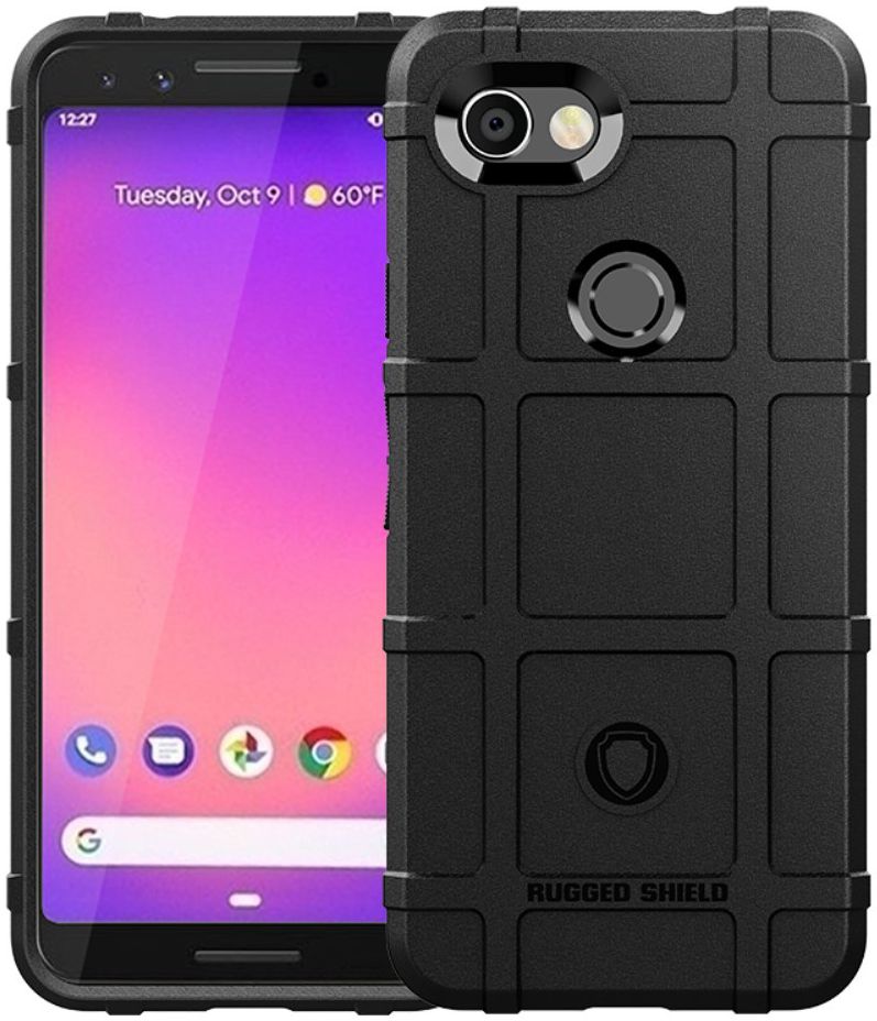 Google Pixel 3A Hybride Rugged Armor Hoesje Zwart afbeelding 2