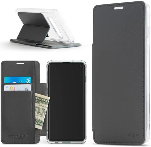 Ringke Wallet Fit Samsung Galaxy S10 Book Case Zwart afbeelding 1