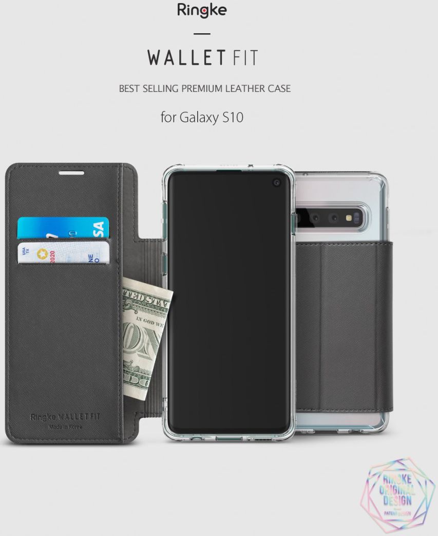Ringke Wallet Fit Samsung Galaxy S10 Book Case Zwart afbeelding 2
