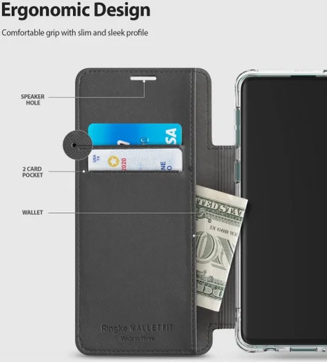 Ringke Wallet Fit Samsung Galaxy S10 Book Case Zwart afbeelding 10