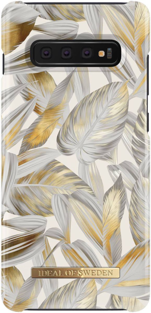 iDeal of Sweden Samsung Galaxy S10 Plus Fashion Hoesje Platinum Leaves afbeelding 1
