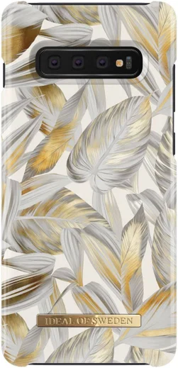 iDeal of Sweden Samsung Galaxy S10 Plus Fashion Hoesje Platinum Leaves afbeelding 1