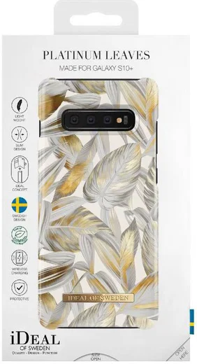 iDeal of Sweden Samsung Galaxy S10 Plus Fashion Hoesje Platinum Leaves afbeelding 3