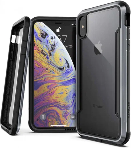 Raptic Shield Apple iPhone XS Max Hoesje Transparant/Zwart afbeelding 1