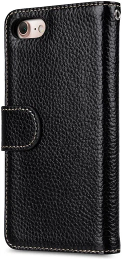 Melkco Apple iPhone 7 / 8 Book Case Echt Leer Zwart afbeelding 4