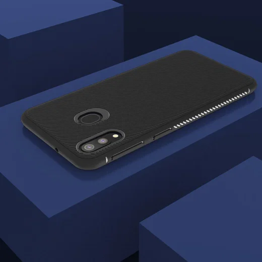 Samsung Galaxy M20 Power Twill Slim Texture Back Cover Zwart afbeelding 11