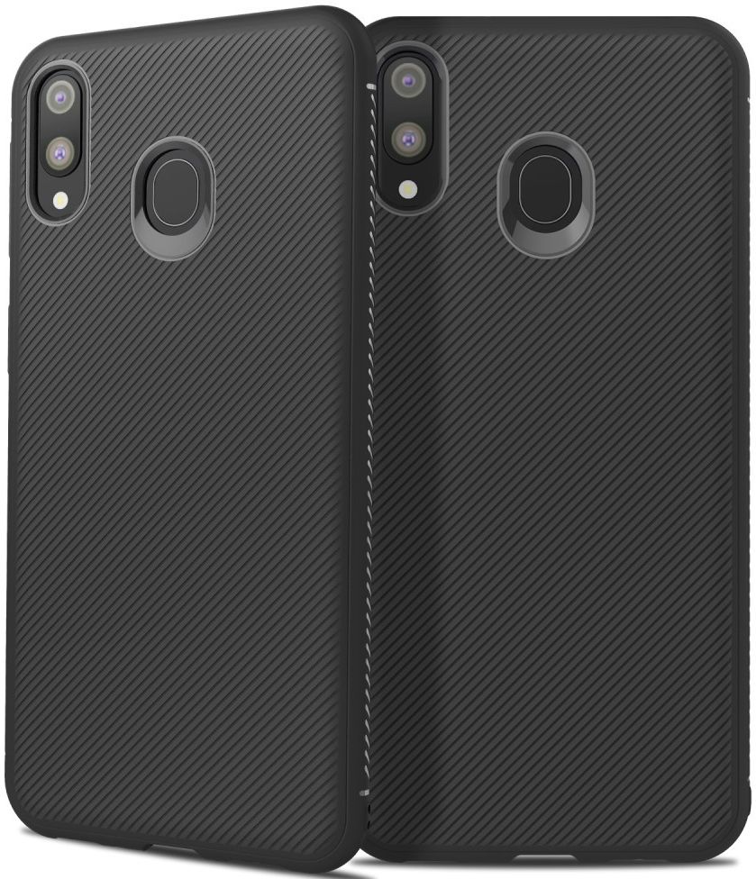Samsung Galaxy M20 Power Twill Slim Texture Back Cover Zwart afbeelding 4