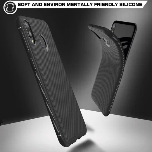 Samsung Galaxy M20 Power Twill Slim Texture Back Cover Zwart afbeelding 7