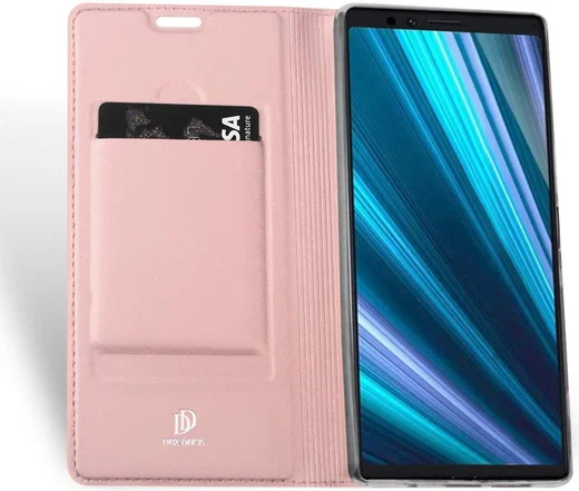 Dux Ducis Skin Pro Series Flip Hoesje Sony Xperia 1 Roze Goud afbeelding 4