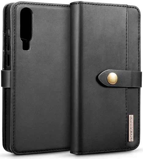 Huawei P30 Leren 2-in-1 Bookcase en Back Cover Hoesje Zwart afbeelding 1