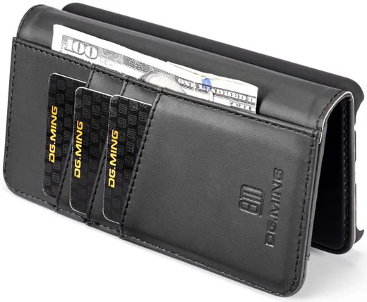 Huawei P30 Leren 2-in-1 Bookcase en Back Cover Hoesje Zwart afbeelding 12