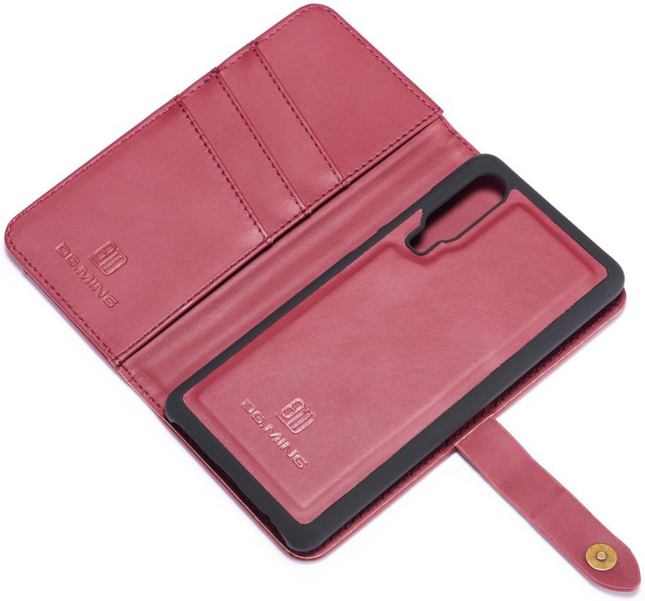 Huawei P30 Leren 2-in-1 Bookcase en Back Cover Hoesje Rood afbeelding 13