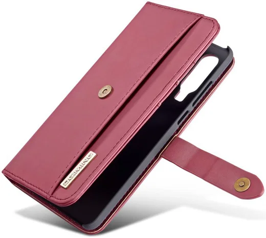 Huawei P30 Leren 2-in-1 Bookcase en Back Cover Hoesje Rood afbeelding 14