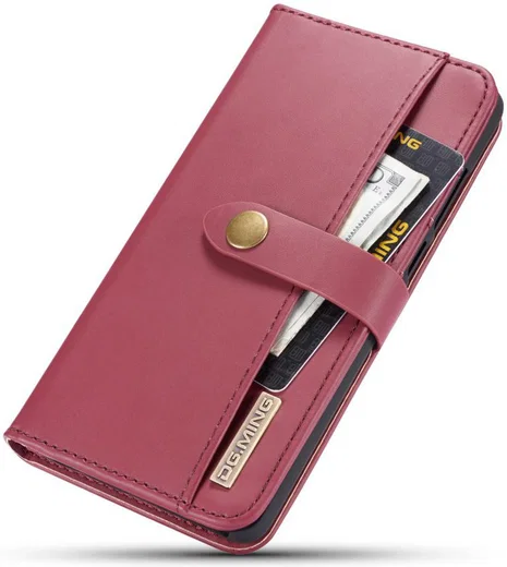 Huawei P30 Leren 2-in-1 Bookcase en Back Cover Hoesje Rood afbeelding 15