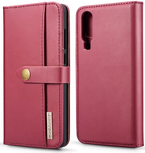Huawei P30 Leren 2-in-1 Bookcase en Back Cover Hoesje Rood afbeelding 5
