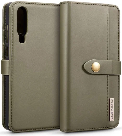 Huawei P30 Leren 2-in-1 Bookcase en Back Cover Hoesje Groen afbeelding 1